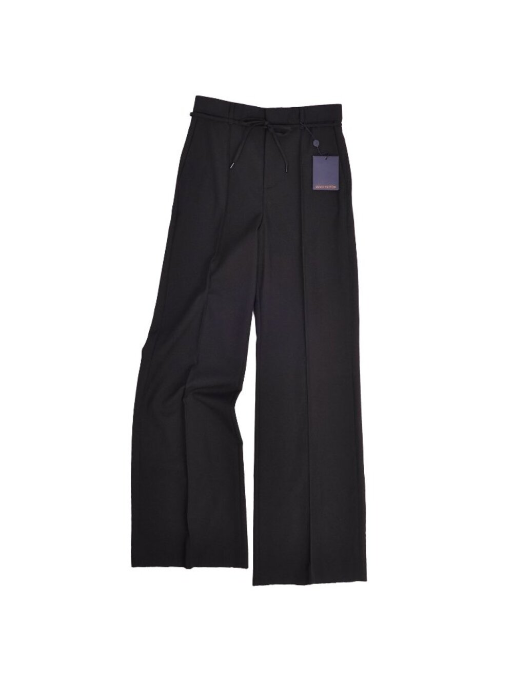 Louis Vuitton Pants Belted Long Trousers Wool Black 38